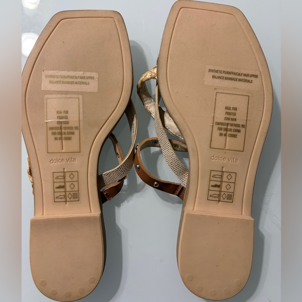 Dolce Vita Tan and White Strappy Sandals - Picture 3 of 5